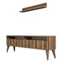Hanah Home Mueble de TV Nogal con Estante de Pared